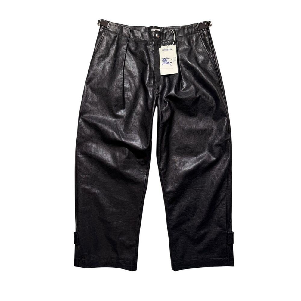 $5,900 pleated Leather baggy adjustable pant